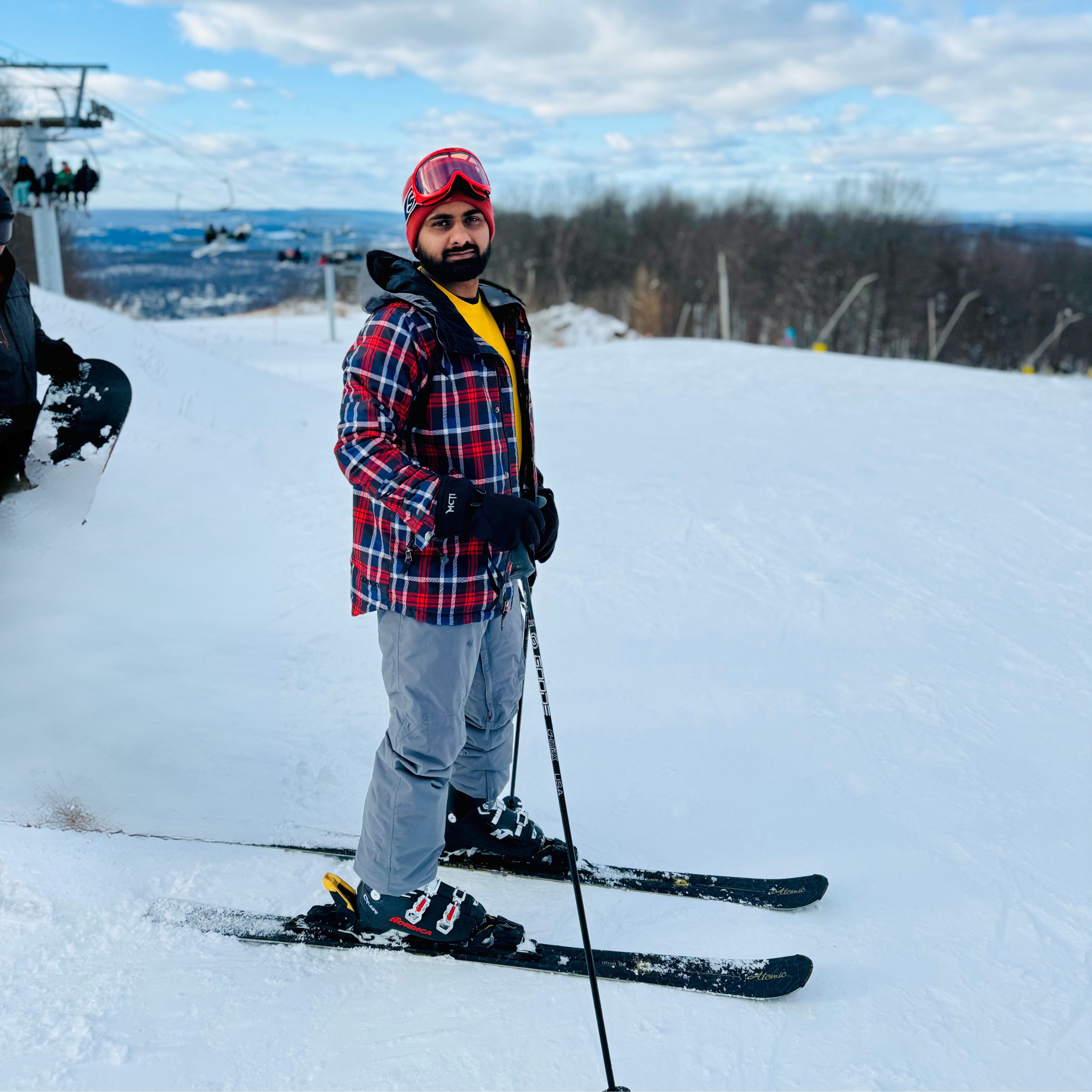 Soham Desai skiing